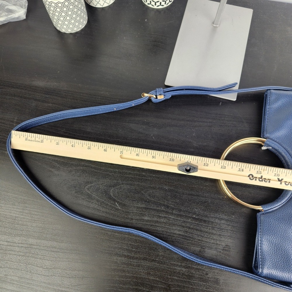 Sondra Roberts Inner Circle Clutch Square‎ Crossbody Navy Blue Purse - Picture 10 of 15